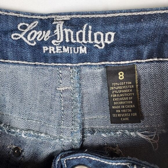 Love Indigo Premium Jeans Capri Women’s Size 8 Dark Wash Straight Leg Denim - Picture 3 of 11
